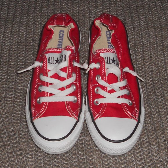 Converse Red and White Women's Sneakers - Picture 1 of 14